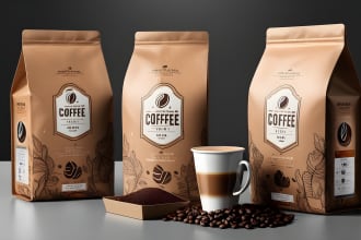 create premium coffee label, pouch, and bag designs for you