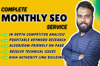 do a complete monthly SEO service for google top ranking