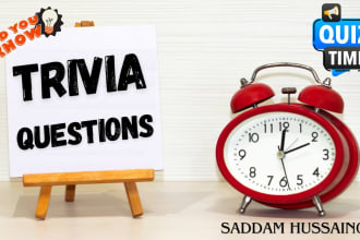 write 5000 unique trivia, mcq, quiz, and questions