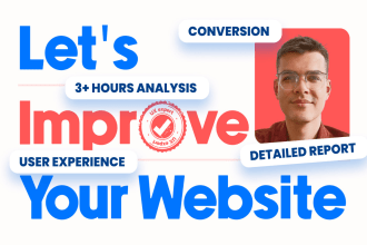 conduct a website review, UX UI cro audit, usability testing to boost conversion