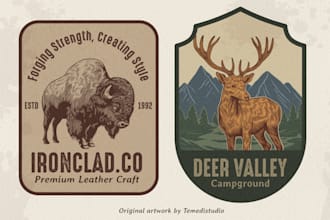 draw vintage hand drawn logo illustration