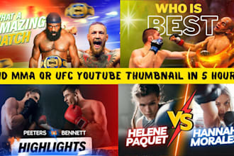 create a captivating HD MMA or ufc youtube thumbnail in just 5 hours