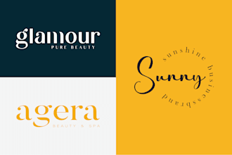 do custom font text typography signature letter logo design