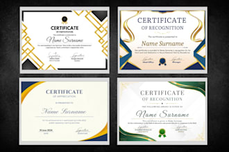 create a unique professional award, function certificate design