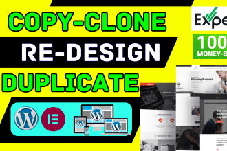 duplicate redesign copy clone wordpress elementor website