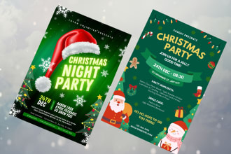 design christmas cards, church flyer and event flyer in 3hrs