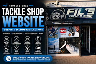 design tackle shop website, fishing bait website angler website for fishing gear