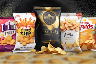 do potato chip pouch label design and packaging design