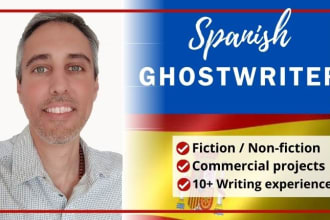 be your spanish ghostwriter, fiction and nonfiction books