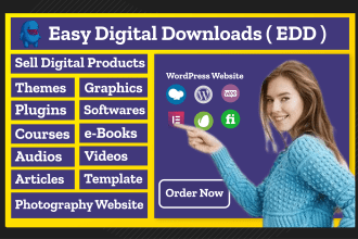 create edd multivendor website for ebooks, graphics, videos, photography website