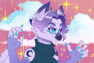 dibujare tu fursona en icono, o personaje furry