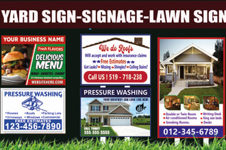 do yard sign, lawn sign, bandit sign, signage and real estate sign