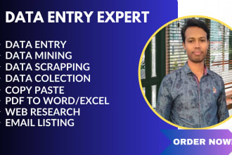 be your virtual assistant for data entry job copy paste work typing web research