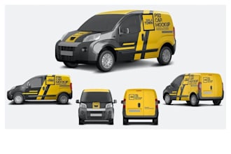 do billboard design, car branding, envelope flyer design