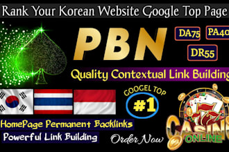 do high quality korean and thai SEO link building DR authority backlinks
