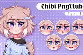 make png vtuber chibis in anime style