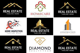 design professional real estate, realtor, construction and company logo