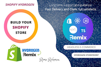 create a shopify headless ecommerce using hydrogen, react, remix, or next