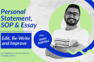 help in edit, proofread and polish your personal statement or sop