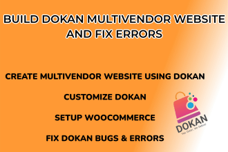 create dokan multivendor marketplace or fix dokan errors