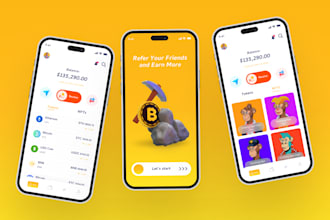 develop crypto wallet app, fintech app, payment app, wallet app, blockchain app