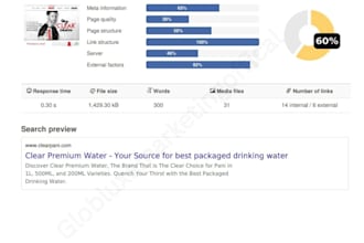 create an SEO audit report coupled with a sustainable long term strategy
