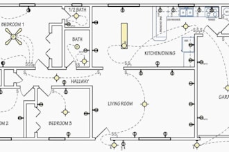 draw electrical plan, plumbing drawings, wiring diagram in autocad