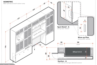 draw, redraw cabinet detailed drawings