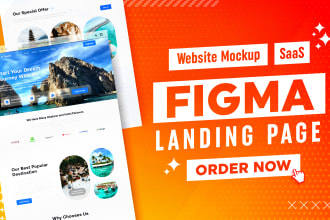 do figma landing page, saas landing page, website mockup or figma website design