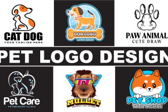 design animal, dog, pet care, pet and veterinary logo