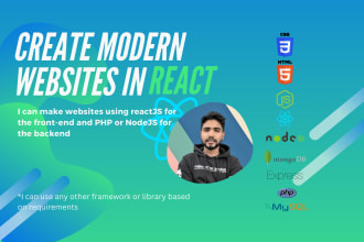 build full mern stack web app using react node or php mysql