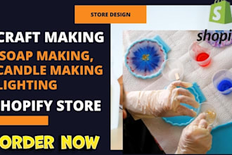 design craft making, lighting, soap making, candle making shopify store website