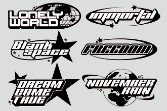 design y2k logo streetwear brand