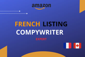 write best SEO amazon listing in french for amazon france and canada