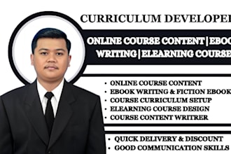 create online course content, course curriculum, content writing,course creation