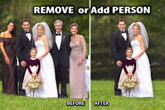 do add or remove people, object, person, items professionally