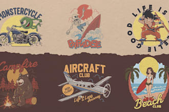 draw illustration vintage tshirt design