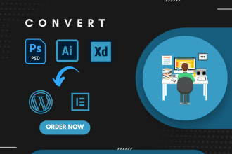 convert PSD, xd, figma or canva design to responsive wordpress website