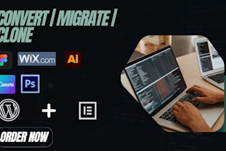 convert PSD, xd, figma or canva design to responsive wordpress website