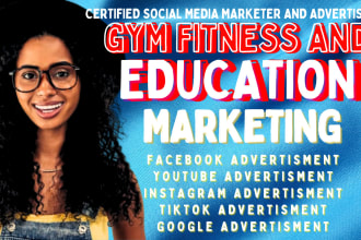 gym fitness and education app promotion marketing facebook ads google ads