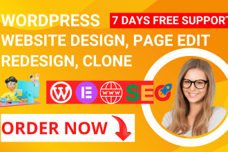 create, design, clone modern wordpress business website and landing page
