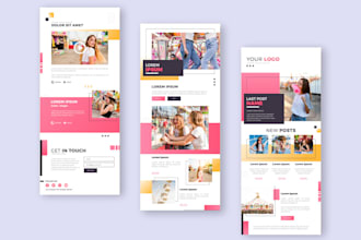 design 3 html email template and email signature in 8 hours