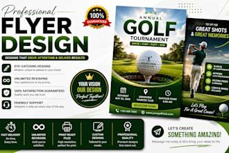 design professional badminton tournament, charity golf, and sports event flyers