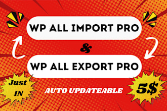 install wp all import pro, wp all export pro with auto updates