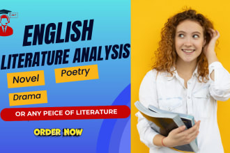 write english literature, literary analysis, poetry and play essays