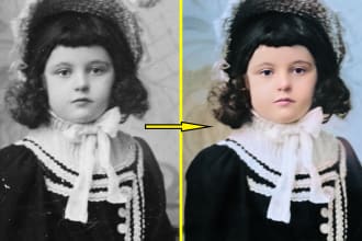 do fix old photos, restore image, colorize, damage repair, photo restoration