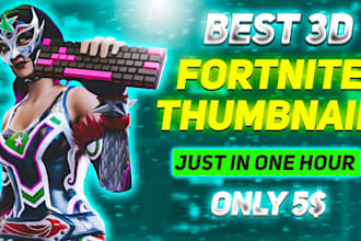 design 3d fortnite creative thumbnail in one hour