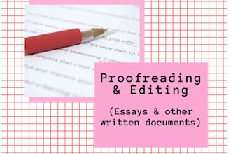 proofread edit any written documents or works