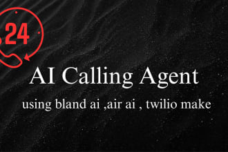 make ai calling agent using ai bland ai ,air ai , twilio make