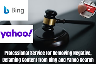 remove infringing or defaming image, video, or article from bing, yahoo search